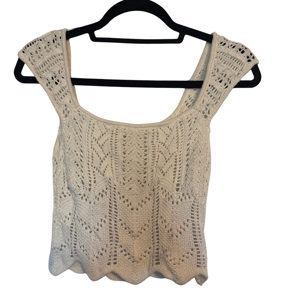 Aeropostale Cream Knit Crop Top